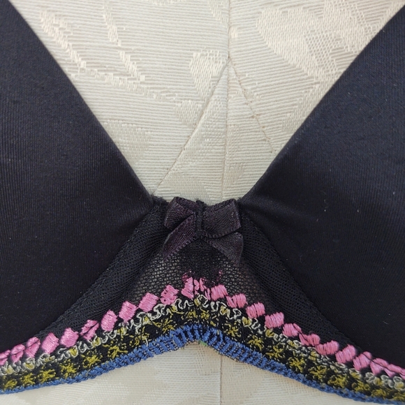 Simone Perele Bra Lingerie Embroidered Band & Lotus Flower Appliques Size 36B - Picture 6 of 13